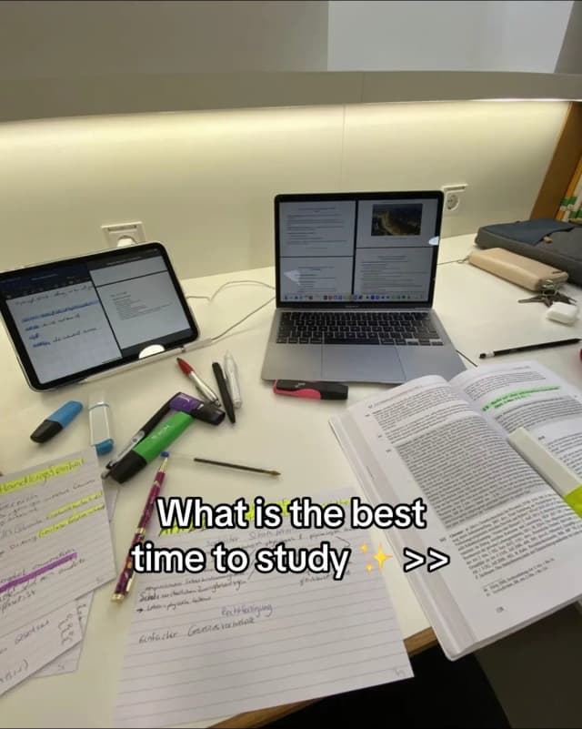 Best time to study 🧠 #studytok #StudyTips #studywithme #stu