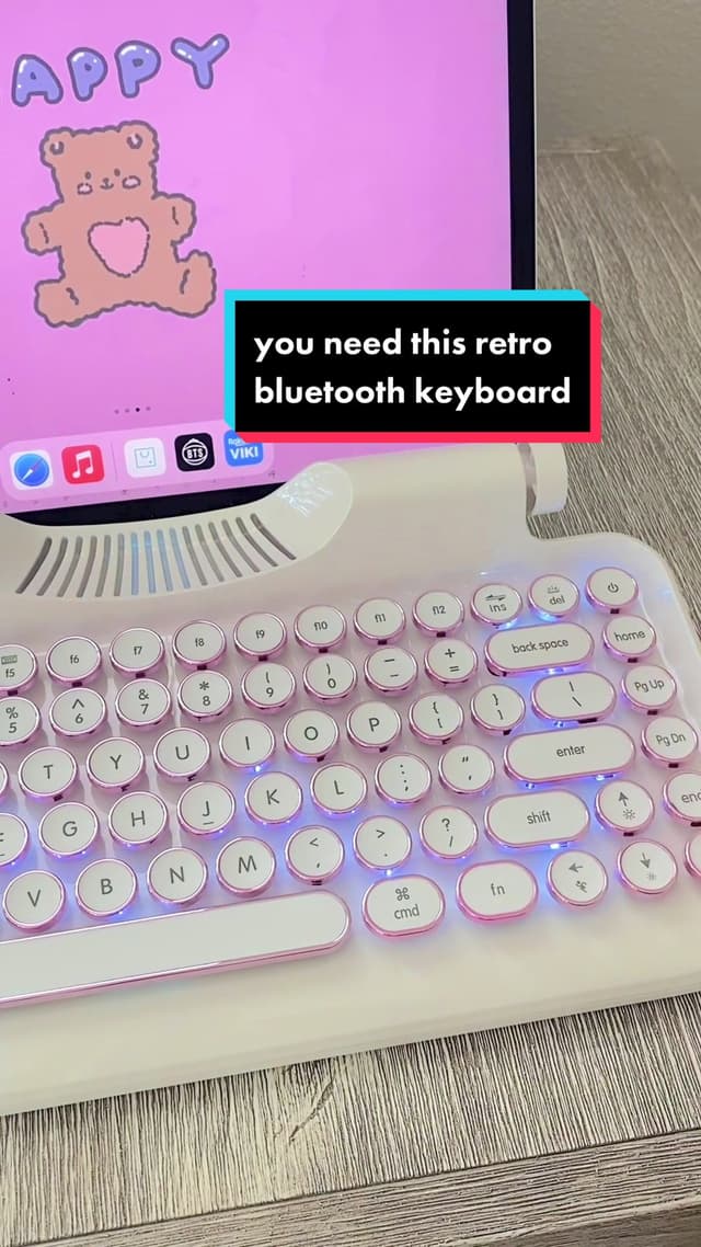 unboxing my new retro mechanical bluetooth keyboard for my iPad 🥲 LINK IN BIO #amazonfinds #amazonmusthaves #tiktokmademebuyit