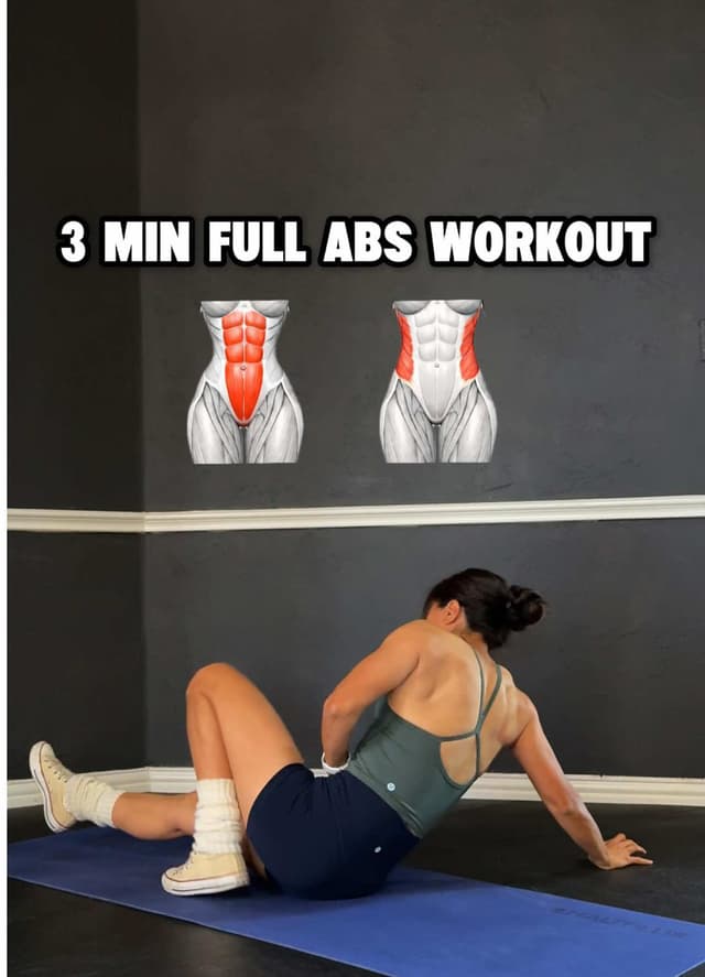 3-Minute Abs Workout at Home - Follow Along! Ready to feel the burn? #abs #core #homeworkout #workouttips #fitnesstips