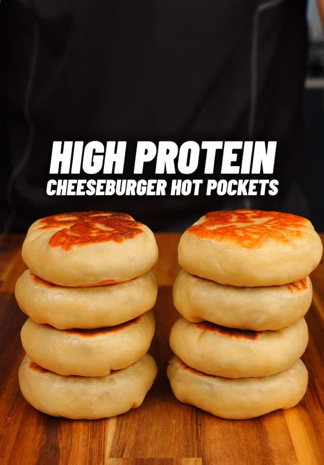 High Protein Cheeseburger Hotpockets! 🔥🧀🥩🍔 #mealprep #highprotein #cheeseburger #hotpockets #highproteinmealprep #tastymealprep #easymealprep #lowcalorierecipes #gymfood #musclegain #fatloss #highproteinrecipes #panaceapalm #EasyRecipes ONLY 348 calories, 31g Protein! Easy High Protein Meal Prep 😋 Check out my High Protein Cookbook with 100+ recipes and calorie tracking barcodes! 📕👨🏽🍳 Makes 8 Hotpockets: 🫓🫓🫓🫓🫓🫓🫓🫓 Calories & Macros 📊 Per Roll: 348 calories 31g P | 43g C | 5g F Cheeseburger Be
